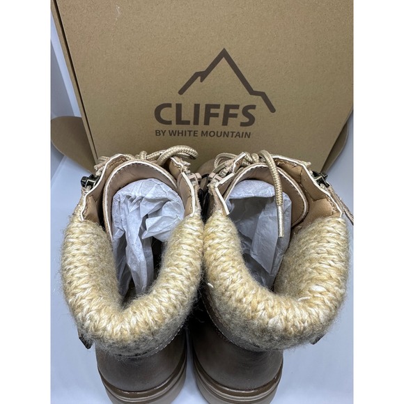 Cliffs by White Mountain Kelsie Womens Boots 8.5M Natural Tan Hiking Knit 319052 - Picture 5 of 6